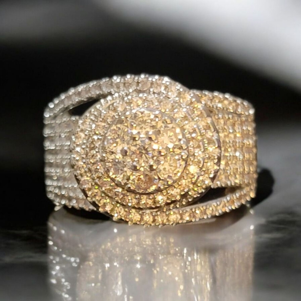 New Gorgeous 925 Stamped Sterling Silver Pave Diamond 💎Cocktail Ring